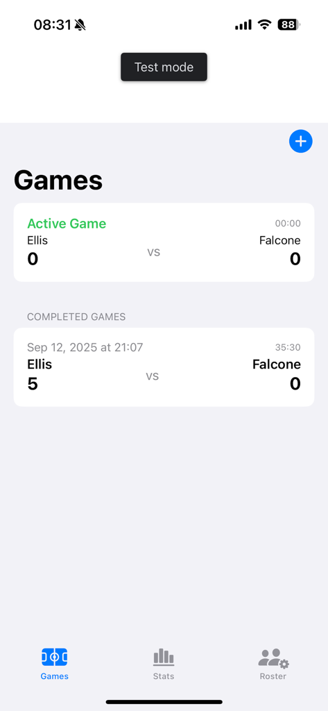 GameTime Manager - GameTime Manager app interface showing active and completed games list