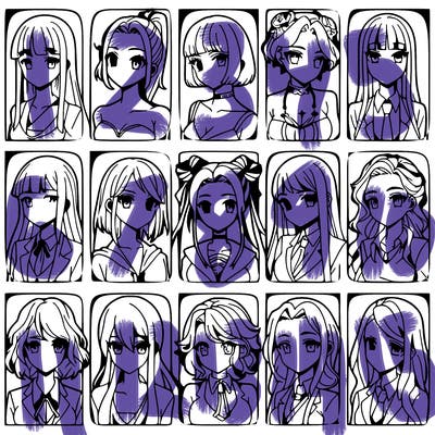 girls that look diffrent anime