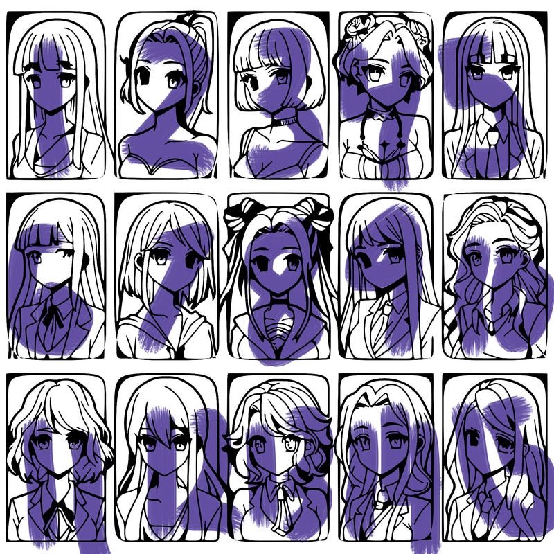 girls that look diffrent anime