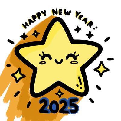 happy new year 2025 star wish