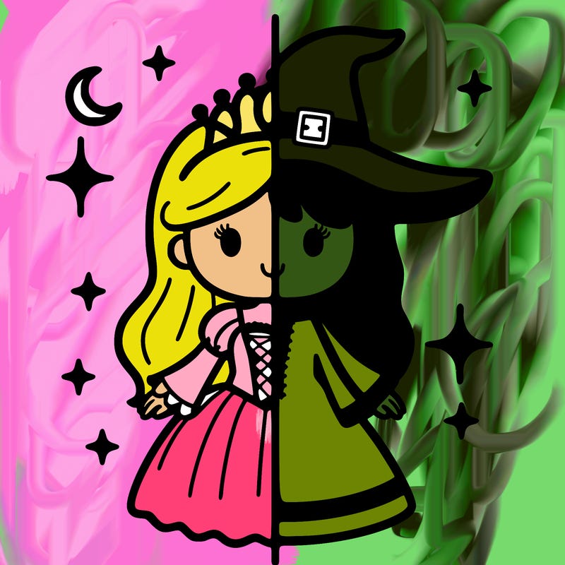 split princess and witch