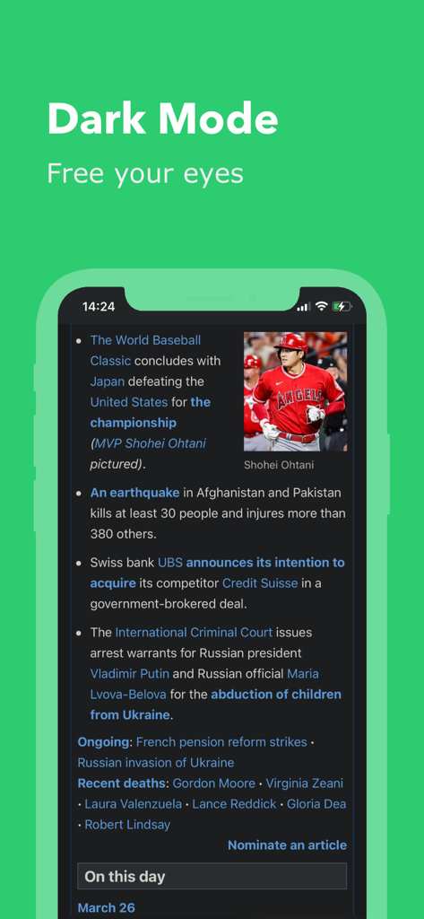 Addons - Scripts & Adblock - Smartphone displaying a news article in dark mode using the Addons Safari extension