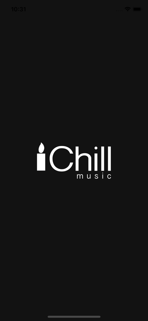iChill - iChill music app logo featuring a candle icon on a black background