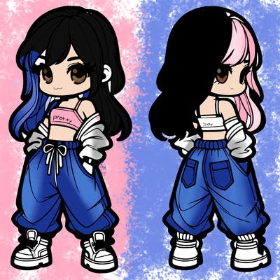 girl in crop top and baggy pants