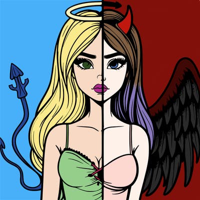 devil vs angel realistic girl
