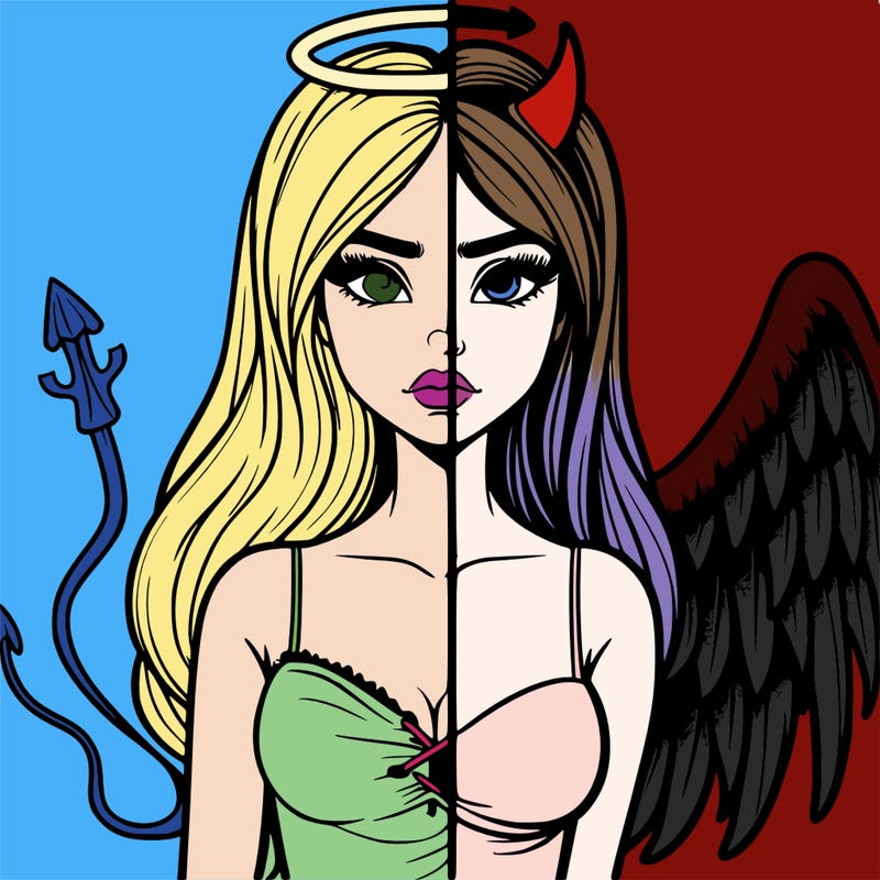 devil vs angel realistic girl