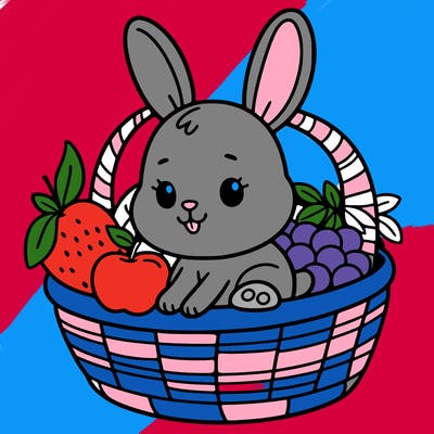 bunny in a fruit basket