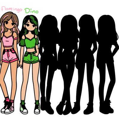 a group of girls wearing crop tops and shorts