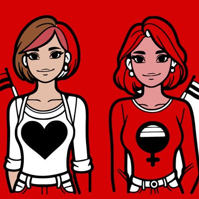 two females (pride month