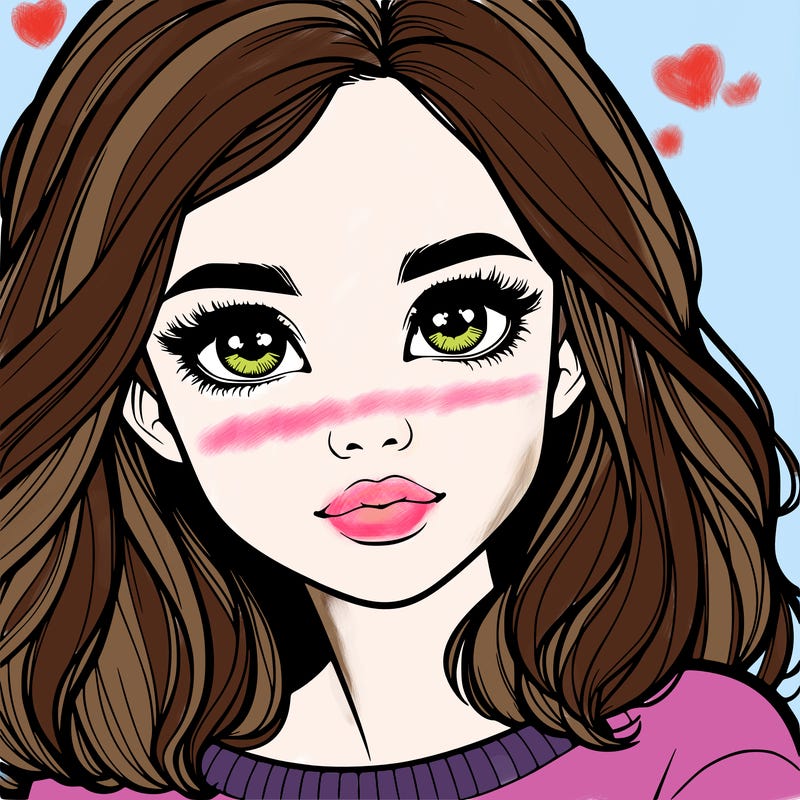 realistic girl whith cute eyes