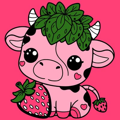 cute strawberry cow