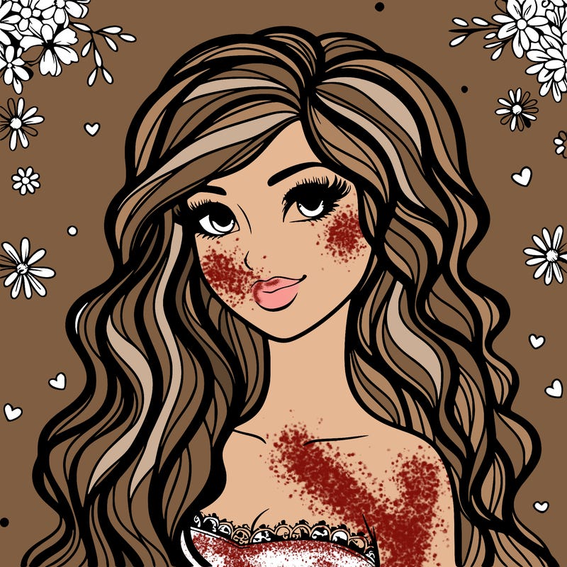 pretty woman with long wavy hair