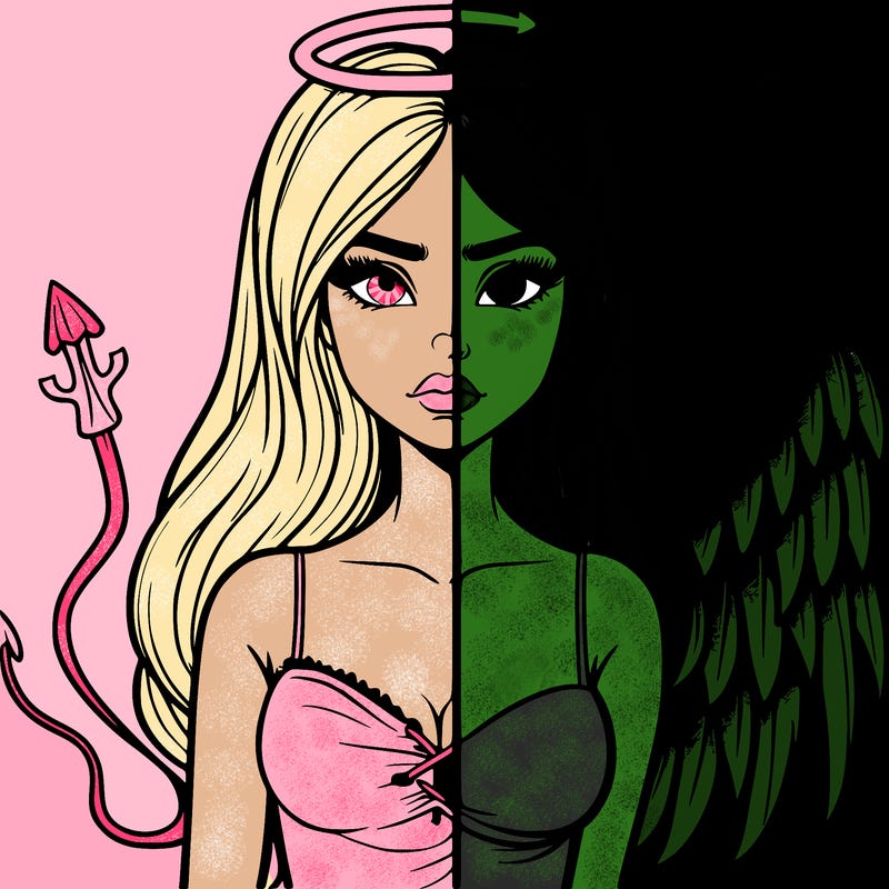 devil vs angel realistic girl