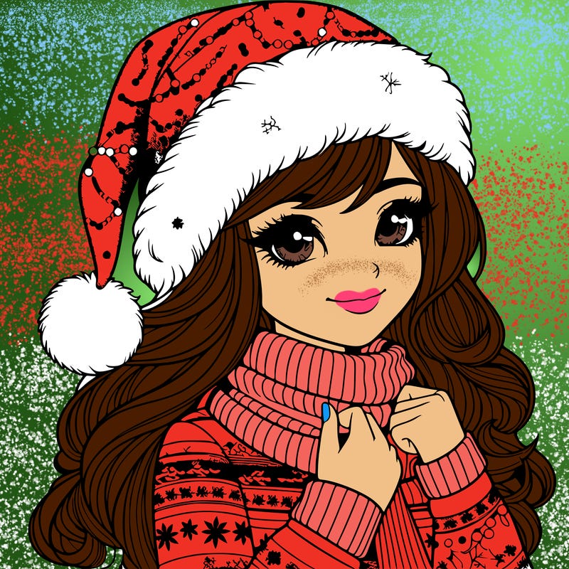 realistic christmas girl