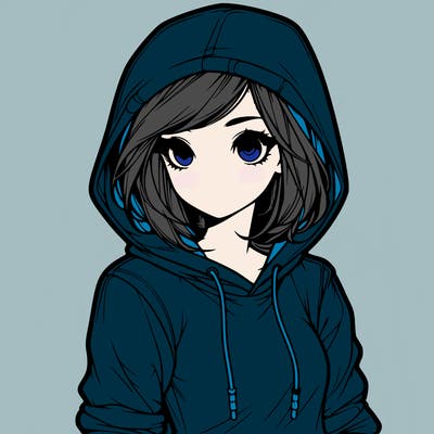 realistic girl with hoodie