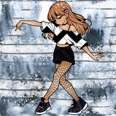 realistic girl danceing