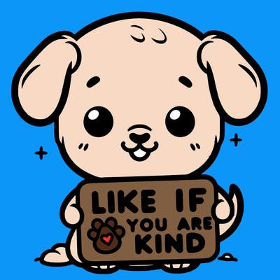 make a sign that says like if you are kind with a cute little dog