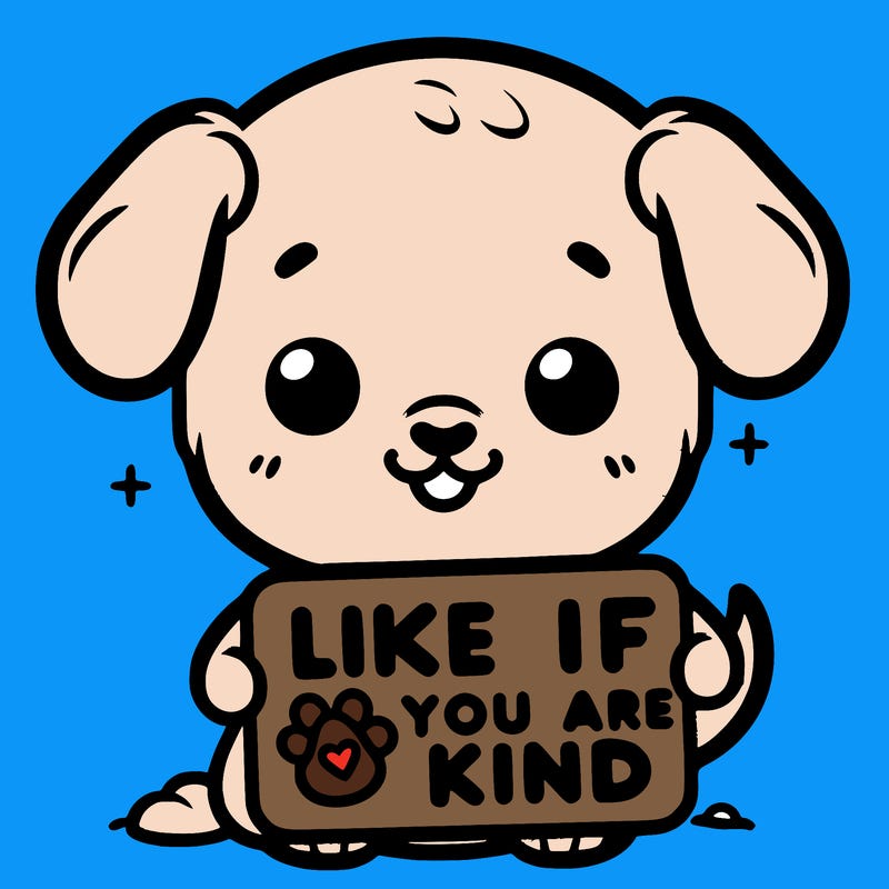 make a sign that says like if you are kind with a cute little dog