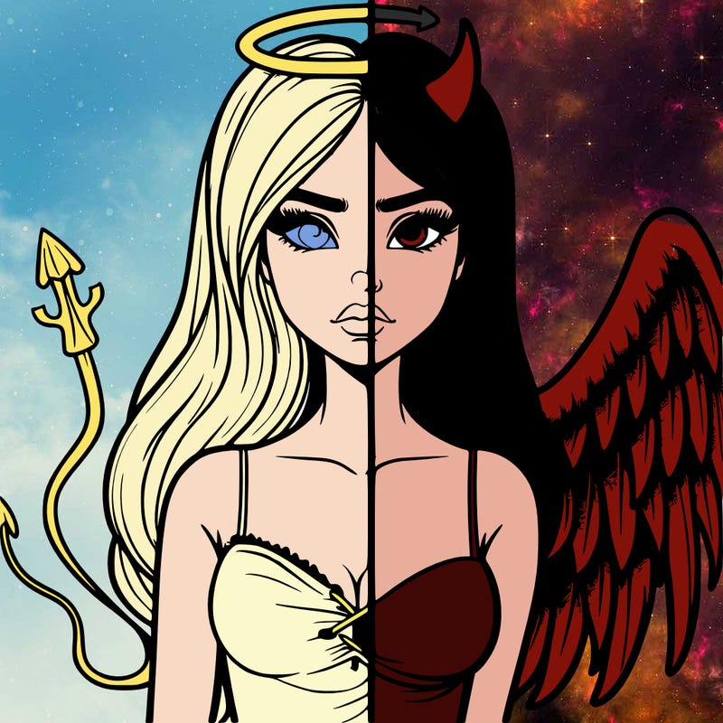 devil vs angel realistic girl