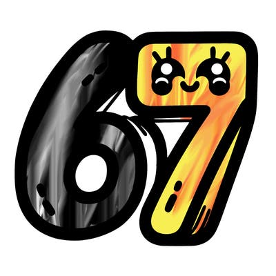 the numbers 67