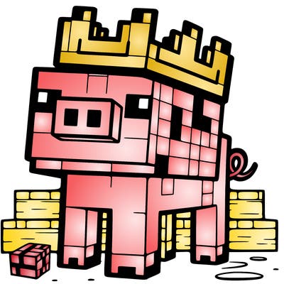 minecraft pig with crown
