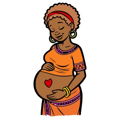 a pregnant african woman