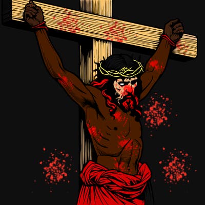 jesus realistic on the cross