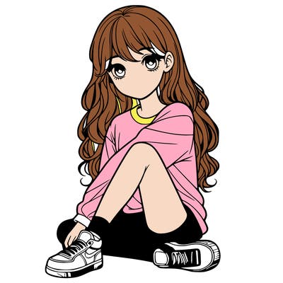 girl sitting realistic