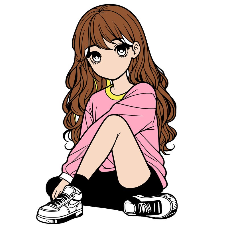 girl sitting realistic