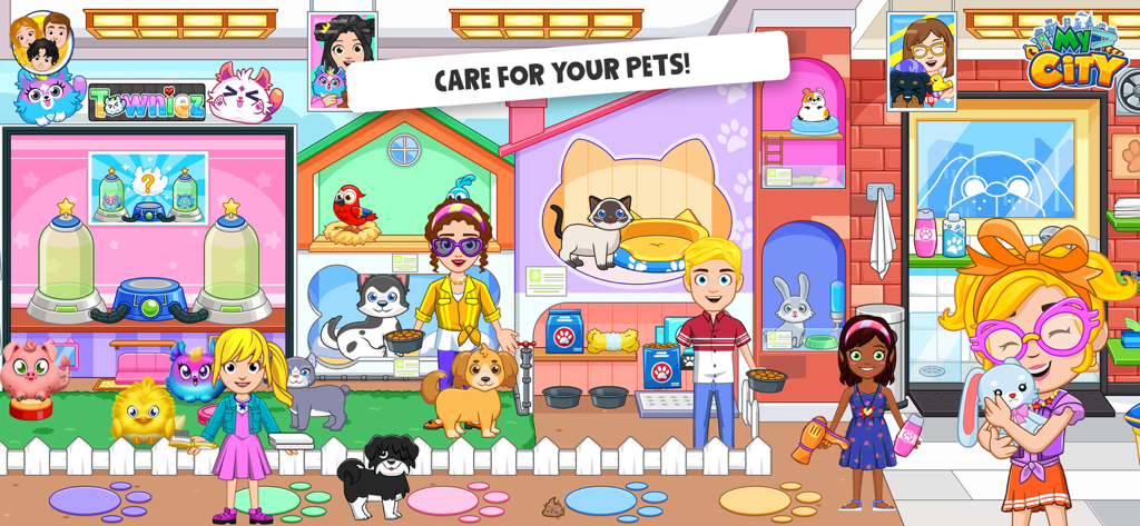 My City: Shopping Mall Fun - Characters and pets in the pet store of My City Shopping Mall Fun