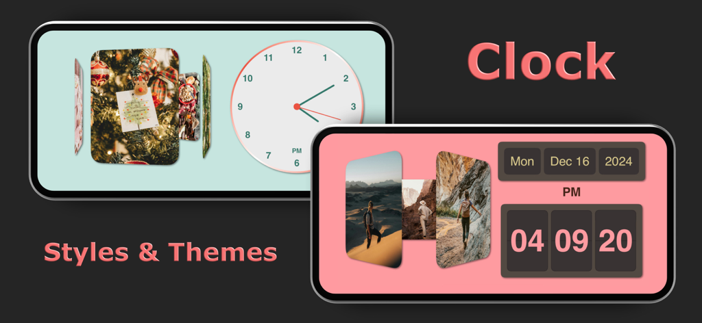 Clock Plus - Carousel Photo | Stylish Desk Clock & Photo Frame