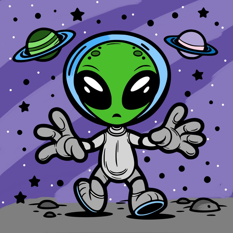 alien in space