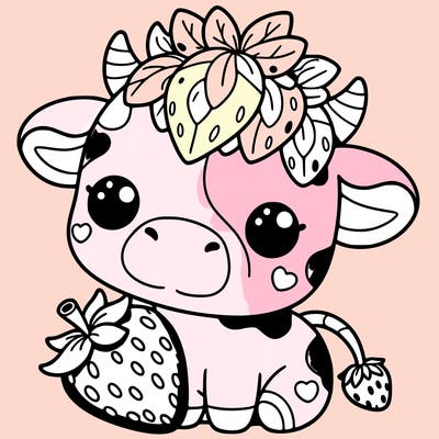 cute strawberry cow
