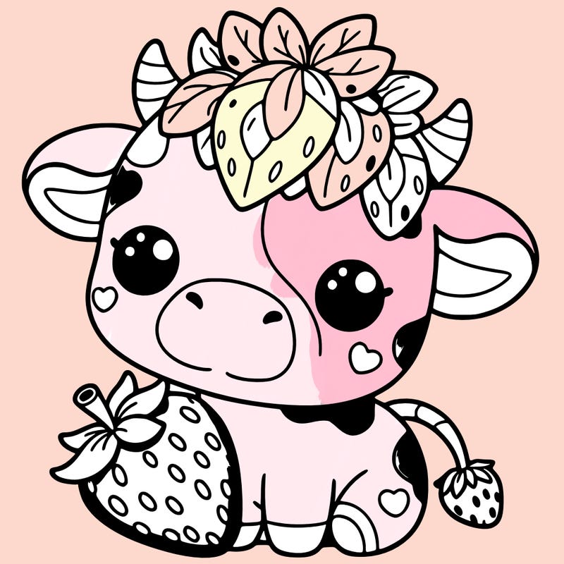 cute strawberry cow