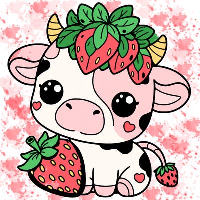 cute strawberry cow