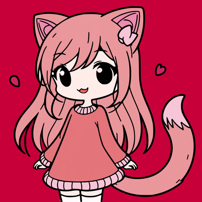 girl with cat ears and tail