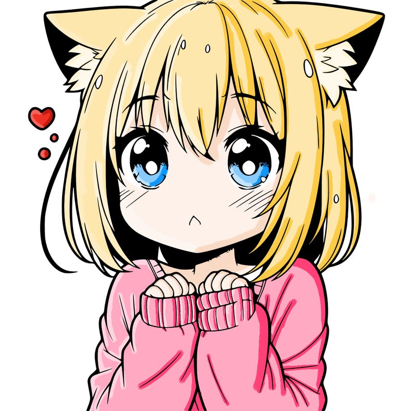 shy anime catgirl
