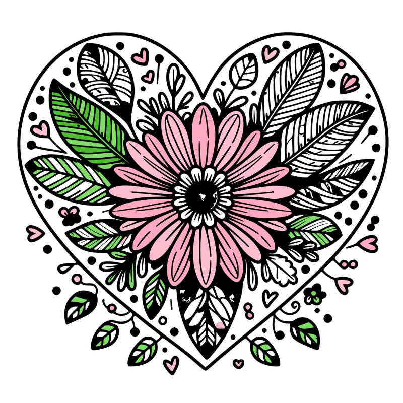 detailed flower heart.