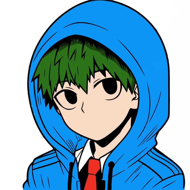 manga character with a hoodie