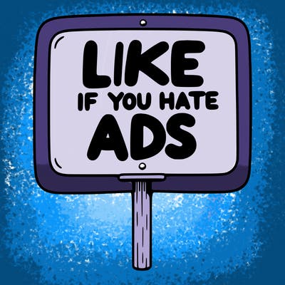 a sign that says like if you hate ads