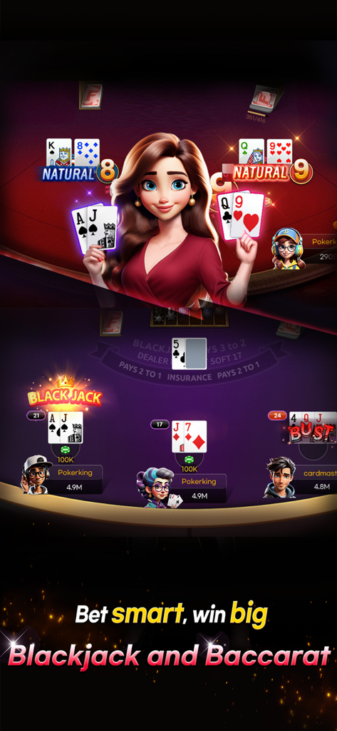 AA Global:Texas Holdem,Omaha - Blackjack and Baccarat card games in the AA Global mobile app