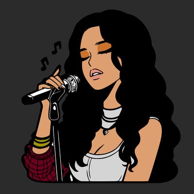 realistic female singer