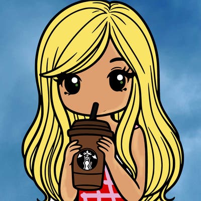 woman with long straight hair drinking starbucks