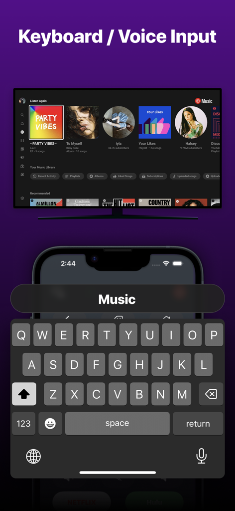 AI Remote app keyboard and voice input feature for smart TV
