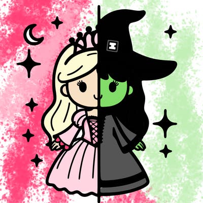 split princess and witch