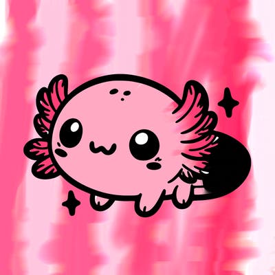 cute easy baby axolotl