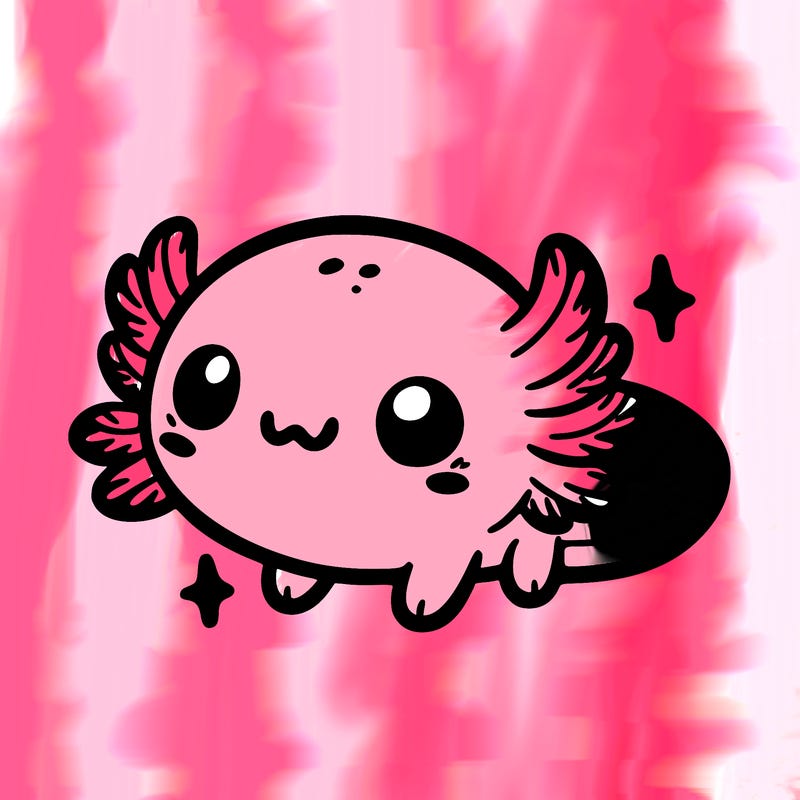cute easy baby axolotl