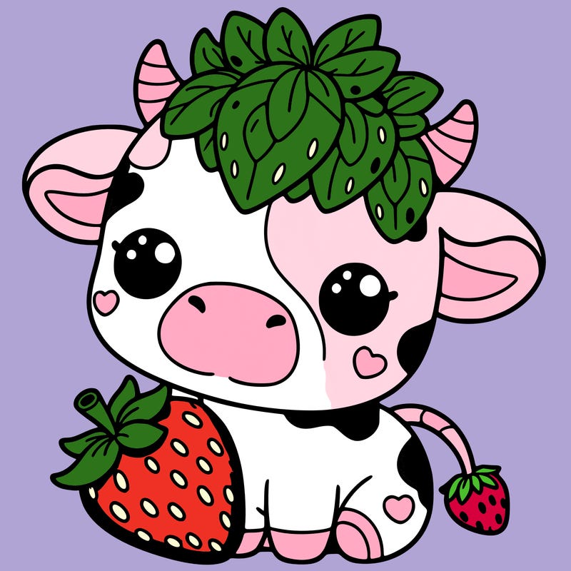 cute strawberry cow