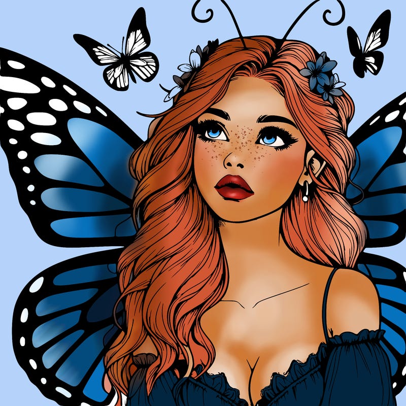 butterfly fairy realistic girl