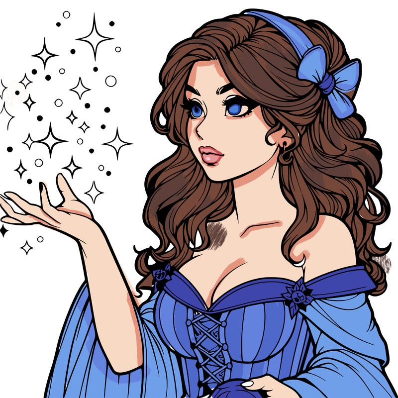 realistic women sorcerer using magic